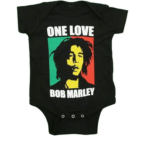 

Bob Marley One Love Infant Baby Romper Snapsuit Onesie Black 6M