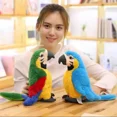 thumbnail image 3 of 1 unidad de juguetes de peluche de loro realistas, simulación suave de Psittacidae guacamayo, juguete de peluche, lindos animales salvajes, muñecos de pájaros, regalo para niños, 3 of 5