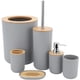 thumbnail image 1 of Juego de accesorios de baño Rawiri, juego de bañera de plástico y bambú., 1 of 5