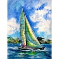 thumbnail image 3 of Kovacs, Anna Brigite 12x14 Black Modern Framed Museum Art Print Titled - Summer and Freedom - Sailboat, 3 of 5