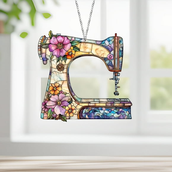 Xihbxyly Decoración de Máquina de Coser, Elegante Colgante Plano de Acrílico, Material Ligero y Duradero, Diseño Fácil de Colgar, Proyectos de Manualidades para El Hogar, Un Regalo Ideal para Entusia