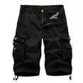 thumbnail image 2 of Pxiakgy jeans for men Shorts Men's Pant Outdoors Beach Work Casual Trouser Cargo Color Pocket Men's pants Men Cargo Pants Black + 31, 2 of 5