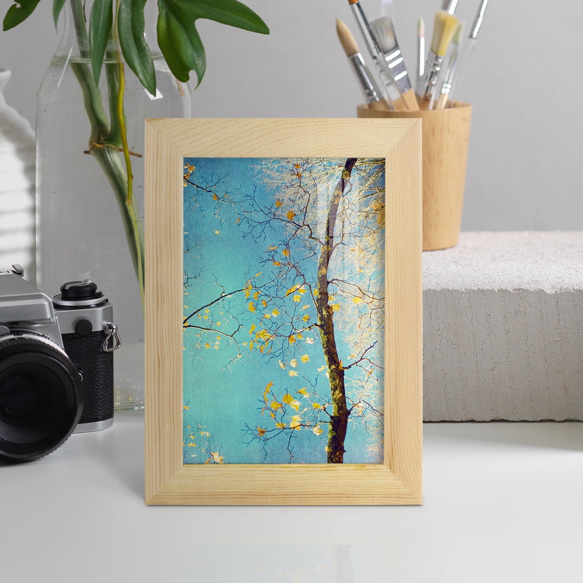 Autumn Tapestry III -Framed Print w/glass-Natural Wood
