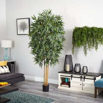 Nearly Natural 4.5 Ft. Olive Artificial Tree in Black Metal Planter