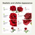 thumbnail image 4 of 60 Pcs Roses Rouges Fleurs Artificielles, Velours Soie F, 4 of 7