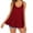 Wine Red, variant on AYYUFE Casual Women Solid Color Spaghetti Strap Vest Camisole Loose Backless Tank Top