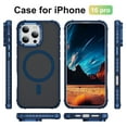 thumbnail image 4 of ELEHOLD Case for iPhone 16 Pro Max, Matte Skin Feeling Magnetic Case with Adjustable Camera Stand,Blue, 4 of 9