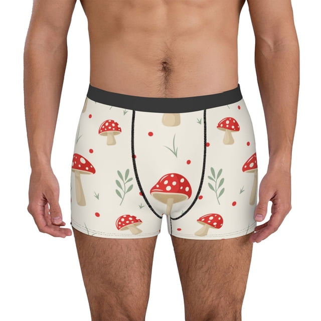 Fotbe Flat Mushrooms Calzoncillos Tipo Boxer con Bolsa de Soporte Total para Hombre, X-Temp Fresco, Transpirable y de Secado Rápido-Small