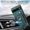 thumbnail image 5 of Dteck for Google Pixel 6a Case Wallet with Card Holder,Ring Stand,Wrist Strap,RFID-Blocking PU Leather Protective Magnetic Flip Cover, Green, 5 of 10