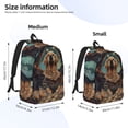 thumbnail image 2 of Disketp Tree Meditating Golden Retriever Mochila de Lona Estampada, Mochila Escolar de Viaje Ligera para Estudiantes y Portátil-Medium, 2 of 5