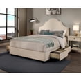 thumbnail image 2 of Portman Fabric Upholstered "Steel-Core" Platform Queen Bed/4-Drawers Ivory, 2 of 5
