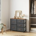 thumbnail image 2 of DWVO 5 Drawers Dresser Bedroom Cabinet Furniture Fabric Organizer, Dark Grey, 2 of 10