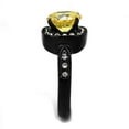 thumbnail image 4 of IP Black(Ion Plating) Stainless Steel Ring with AAA Grade CZ in Topaz for Women Topaz Stone Color Style TK2208 Size 7, 4 of 4