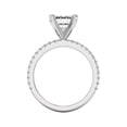 thumbnail image 3 of Ammo Jewel 2.3 Ct Emerald Cut Diamond Engagement Ring - Lab-Created Simulated Diamond - 14K White Gold Plated Rings - Captivating Pave Setting - Ideal for Romantic Celebrations - Perfect Gift, 3 of 3