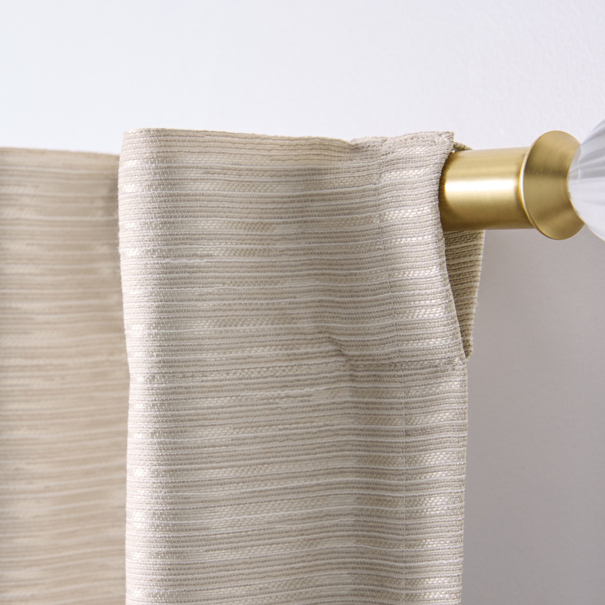 Better Homes & Gardens Striated Luxe Blackout Indoor Curtain Single Panel, Pole Top, Back Tab, Vanilla Dream, Polyester, Recycled Poly 50"W x 84"L, Adult