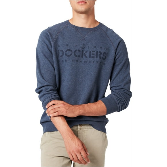 Dockers Sweat-shirt à Logo Alpha pour Hommes Bleu, Grand