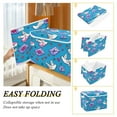 thumbnail image 4 of Large Collapsible Storage Box Flip Lid Fabric Decorative Organizer Container Basket with Handles 16.5×12.6×11.8in Cute Doves and Envelopes, 4 of 7