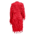 thumbnail image 4 of Elainilye Fashion Womens Dress Knitted Solid Color Long Sleeved Cardigan Casual Long Tassel Round Neck Long Sleeved Dress,Red, 4 of 5