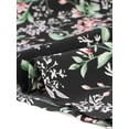thumbnail image 5 of Allegra K Camisa de manga larga con cuello simulado con volantes y botones florales para mujer Negros XS, 5 of 5