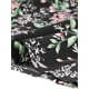 thumbnail image 5 of Allegra K Camisa de manga larga con cuello simulado con volantes y botones florales para mujer Negros XS, 5 of 5