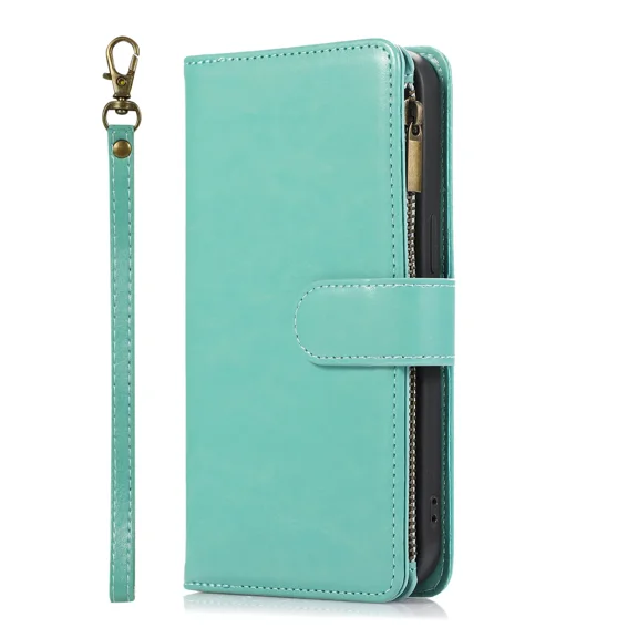 Luxury shockproof phone case, stand style protective cover, suitable for Samsung A32 5G with card slot zipper phone protective leather case