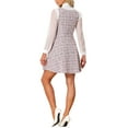 thumbnail image 3 of Vestido de Pinafore A-Line sin mangas de Tweed a cuadros estilo Chic para mujer color rosa, 3 of 6