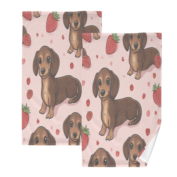 BZSMCE Face Towel Hand Towel Bath Towel Cotton Bath Towel Sets Hand Bath Towels Fashion Strawberry Pup Parade Pattern