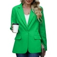 thumbnail image 2 of Kilaqueen Notched Lapel Blazers for Women Business Casual 2 Button Office Slim Fitness Suit Jacket with Pockets Long Sleeve Open Front Plus Size Blazer, 2 of 8