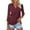 Wine, variant on Womens 3/4 Sleeve Tops V Neck Work Shirts Dressy Casual Blouses Three Quarter Length Tunic Tops Turtle Neck T Shirts for Women Athletic Wear for Woman Athletic Short Sleeve Shirt Women Women Running T