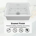 thumbnail image 3 of Boyel Living 27 in Kitchen Sink Under Mount Single Bowl Fine Fireclay Kitchen Sink Workstation with Bottom Grid and Strainer Basket (White), 3 of 10