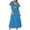 Blue, variant on Youmylove Dresses for Women Solid V Neck Long Sleeve Puff Sleeve Dress Loose Swing