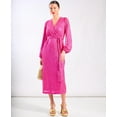 thumbnail image 3 of Pink Sequin Wrap Midi Dress, 3 of 6