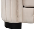 thumbnail image 6 of Accent Chair, Modern Velvet Single Sofa Chair with Button Tufted Backrest and Armrest, Upholstered Living Room Chair with Thick Removable Seat Cushion and Solid Wood Legs, Beige, 6 of 7