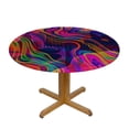 thumbnail image 3 of PIKWEEK Abstract Colorful Chaotic Waves Rainbow with Purple Orange Gold Blue Colors Decor Table Cover White, 3 of 8
