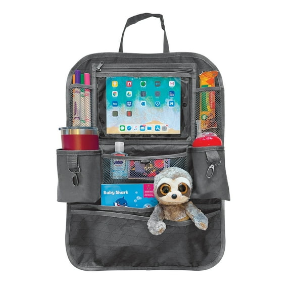 Graco Port Backseat Organizer Multi-Pocket Car Seat Storage with Adjustable Straps, Black