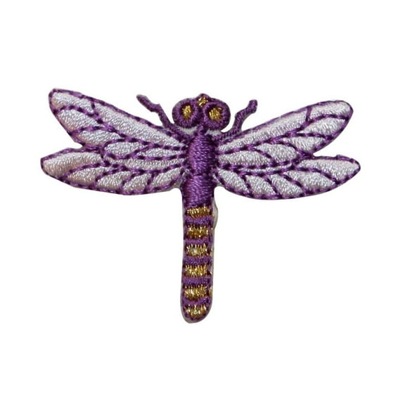 ID 0468G Dragon Fly Sitting Patch Garden Fairy Bug Embroidered Iron On Applique