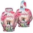 thumbnail image 3 of Hello Valentine’s Day English Springer Spaniel Flower Crown Romantic Pink Floral All Over Print 3D Hoodie Unisex Merch Hoodies Springers Dog Lover Gifts - 00031, 3 of 6