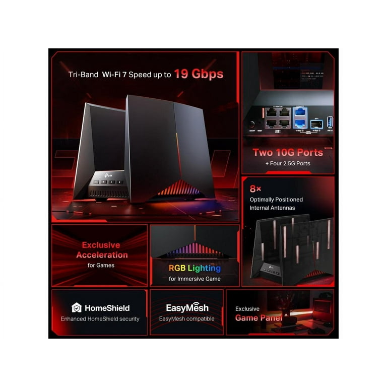 TPLINK　BE19000 トライバンドWi-Fi 7ルーター Archer GE800 | BE19000 トライバンドWi-Fi 7ゲーミングルーター
