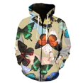 thumbnail image 1 of Sudadera con capucha y cremallera con estampado 3D para hombre, diseño de mariposas de dibujos animados, informal, para otoño y primavera, 1 of 6