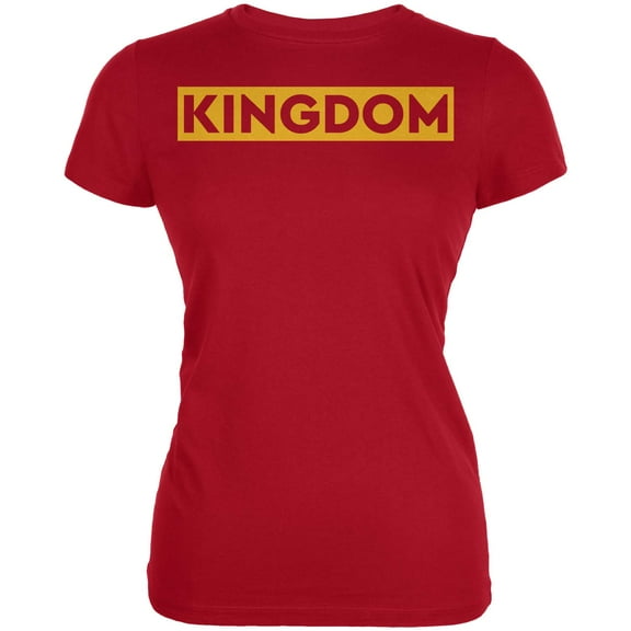 Kingdom Gold Text Red Juniors T Shirt