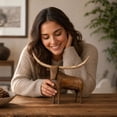 thumbnail image 7 of Vintage Longhorn Bull Sculpture, Rustic Western Cow Statue for Farmhouse Home Decor, Decorative Wood Figurine for Shelf, Mantel & Tabletop, 7 of 7