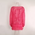 thumbnail image 6 of Riecok Swim Crochet Cover Up Long Sleeve Tassel Hollow out Swimsuit Cover Ups Summer Beach Vacation Outfits, 6 of 8