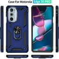 thumbnail image 3 of Grade Drop Impact for Moto Edge Plus 2022 Case Edge+ 2022 Case with Screen Protector Metal Rotating Ring Kickstand Holder Shockproof Case for Edge Plus 2022 Edge 30 Pro Phone Case (Blue), 3 of 15