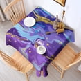 thumbnail image 2 of Square Tablecloth, Waterproof Polyester Table Cover, Wrinkle Resistant & Washable Fabric for Dining, Kitchen, Picnic, 60x60in(152x152cm), Liquid & Marble Print, 2 of 6