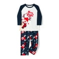 thumbnail image 3 of Family Matching Christmas Pajamas Sets Long Sleeve Patchwork Tops + Elk Print Pants Long Sleeve Jumpsuit, 3 of 10