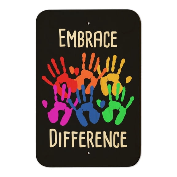 Embrace Difference Autism Hand Prints Home Business Office Sign