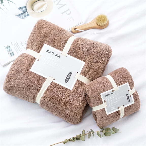 Djunllk 2 Piece Towel Set Absorbent & Quicker to Dry, Lighter Weight, Soft Towels for Bathroom Hotel Pool, 1 Bath Towels 1 Hand Towel