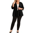 thumbnail image 3 of Agnes Orinda Women's Plus Size Blazers Notched Lapel Wear-to-Work Peplum Jacket Suit Blazer 2X Black, 3 of 8
