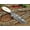 White, variant on 9" Long hand forged Damascus steel full tang skinning Knife with gut hook, 2 tone Dollar wood with Brass Bolster, Cow hide Leather sheath