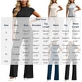 thumbnail image 3 of LEKWK Two Piece Sets for Women Mock Neck Slim Fit Short Sleeve Tops and Straight Leg Pants Ribbed Solid Casual Summer Fashion Business Work Sets, 3 of 7